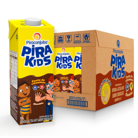 Pack de Pirakids Chocolate Piracanjuba 1L 12 Unidades