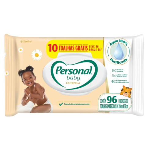 Toalhas Umedecidas Personal Baby Camomila 96 Unidades