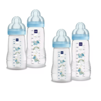 2 Kits MAM 2 Mamadeiras Easy Active 270/330ml 2m+ Azul
