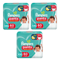 3 Pacotes Fralda Pampers Pants Ajuste Total XXG 60 Unidades