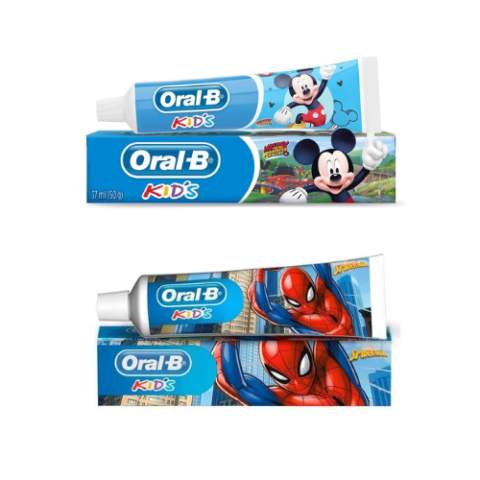 Creme Dental Infantil Oral-B Mickey ou Spiderman 50g