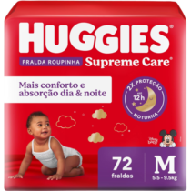 Fralda Huggies Supreme Care Roupinha M 72 Unidades