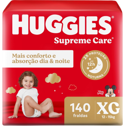 Huggies Fralda Supreme Care XG 140 Unidades