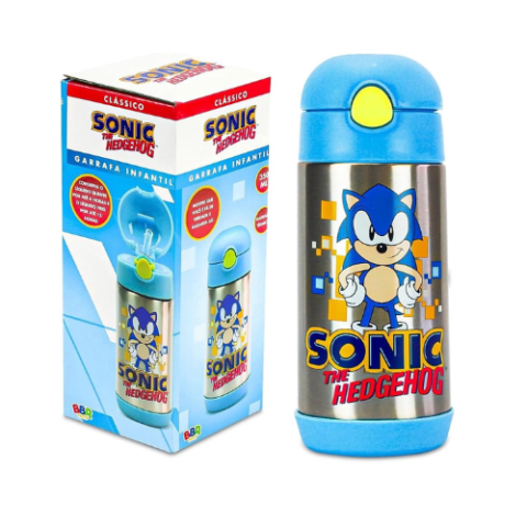 Garrafa Térmica Sonic Com Canudo Silicone e Trava de Segurança 350ml Bbr Toys