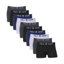 Kit 10 Cuecas Boxer Polo Wear Infantil Microfibra Sortido Tam. M