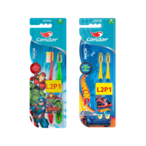 Kit 2 Escovas Dental Jr Condor Hot Wheels ou Avengers