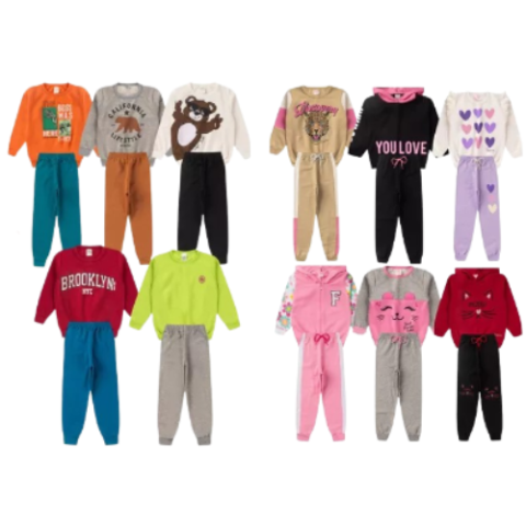Kit 3 Conjunto Moletom Flanelado Infantil Mega Kids