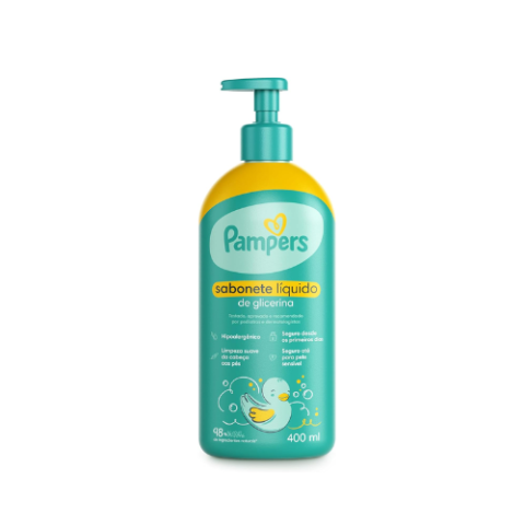 Sabonete Líquido Pampers De Glicerina Da Cabeça Aos Pés 400ml