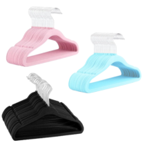 Kit 40 Cabides de Veludo Infantil 360° Antideslizante Para Roupas