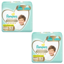 2 Pacotes Fralda Pampers Premium Care XXXG 52 Unidades