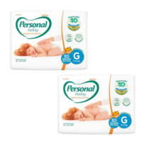 2 Pacotes Fralda Personal Baby Premium Protection G 30 Unidades