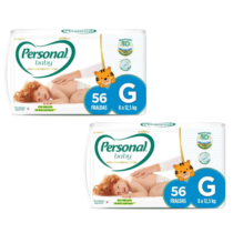 2 Pacotes Fralda Personal Baby Premium Protection G 56 Unidades