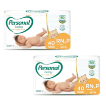 2 Pacotes Fralda Personal Baby Premium Protection P 40 Unidades