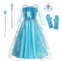 Vestido Fantasia Frozen Infantil Elsa + Capa + Acessórios