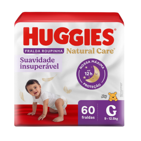 Fralda Huggies Natural Care Roupinha G 60 Unidades