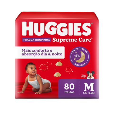 Fralda Huggies Supreme Care Roupinha M 80 Unidades