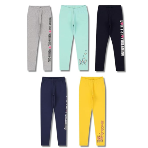 Kit 5 Calça Legging Infantil Menina em Cotton