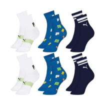 Kit 6 Pares Meia Puma Infantil Cano Longo Algodão