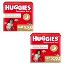 2 Pacotes Fralda Huggies Supreme Care XXG 140 Unidades