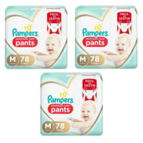 3 Pacotes Fralda Pampers Premium Care Pants M 78 Unidades
