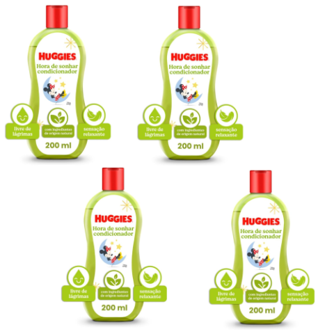 4 Unidades Condicionador Huggies Chá De Camomila 200ml