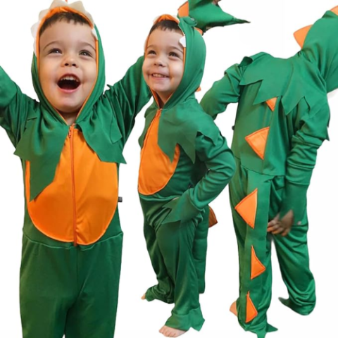 Fantasia/Pijama Dinossauro Infantil Kigurumi Luxo