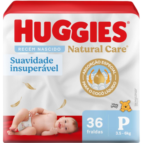Fralda Huggies Natural Care P 36 Unidades