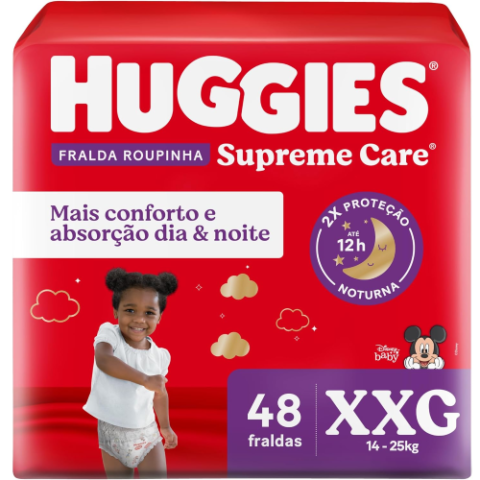 Fralda Huggies Supreme Care Roupinha XXG 48 Unidades