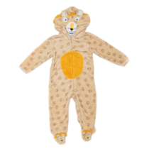 Pijama Macacão Leão Felpudo de Bichinhos 12-18 Meses