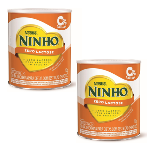 2 Latas Ninho Zero Lactose 700g