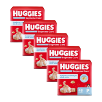 5 Pacotes de Fralda Huggies Supreme Care P 48 Unidades