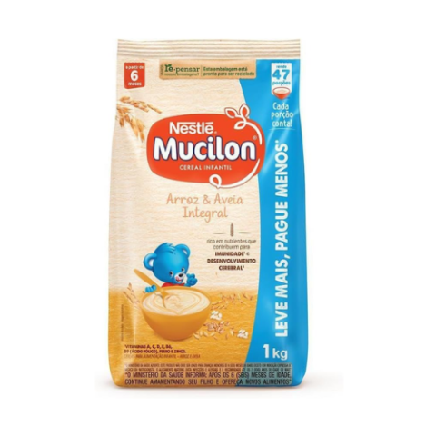 Cereal Infantil Mucilon Arroz e Aveia Integral 1Kg