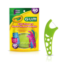 Fio Dental Infantil Com Haste Gum Flosser Uva 40 Unidades