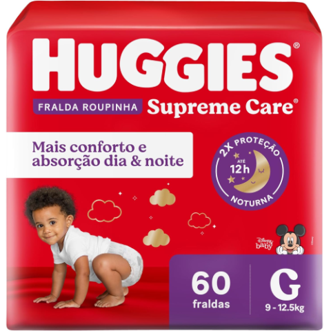 Huggies Fralda Roupinha Supreme Care G 60 Unidades