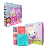 Livro A Casa Mágica da Gabby + 4 Potes de de Massa + 2 Moldes Estrela