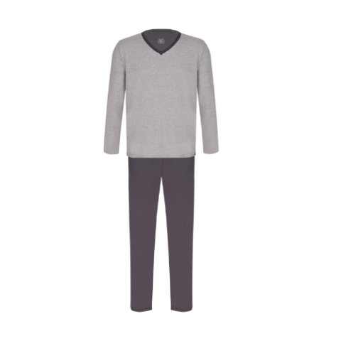 Pijama Longo Lupo Infantil Hipoalergênico Cinza