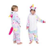 Pijama Unicornio Infantil Macacão Pelúcia Kigurumi Tam. P