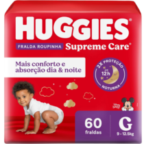 Fralda Huggies Roupinha Supreme Care G 60 unidades
