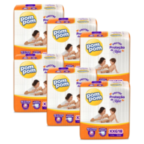 Fralda Pom Pom Protek Proteção de Mãe Jumbo XXG 108 Unidades