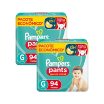 2 Pacotes Fraldas Pampers Pants Ajuste Total G 94 Unidades