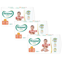 3 Pacotes Fralda Personal Baby Premium Pants M 48 Unidades