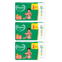 3 Pacotes Personal Fralda Baby Total Protect Pants M 52 Unidades