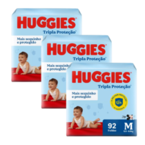 3 Pacotes Fralda Turma da Mônica Baby Jumbo M 92 Unidades