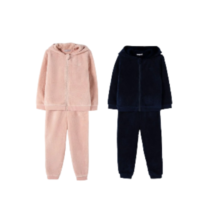 Conjunto Hering Kids Toddler Em Fleece Com Aplique Rosa e Azul