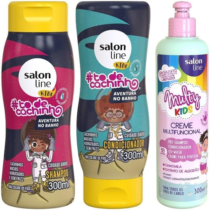 Kit 3 Produtos Salon Line Kids Shampoo + Condicionador + Creme Multifuncional