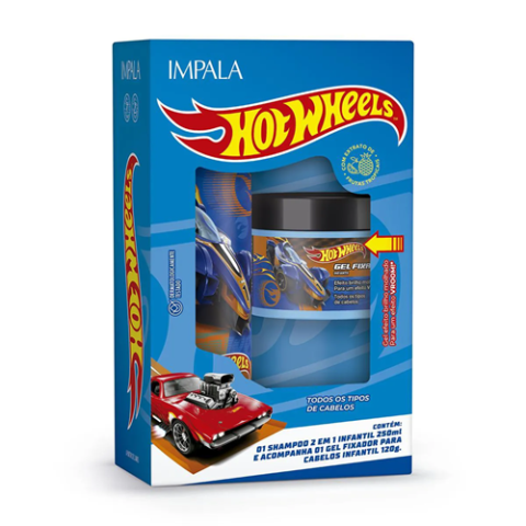Kit Hot Wheels Shampoo 2 em 1 250ml + Gel Fix 120ml Impala