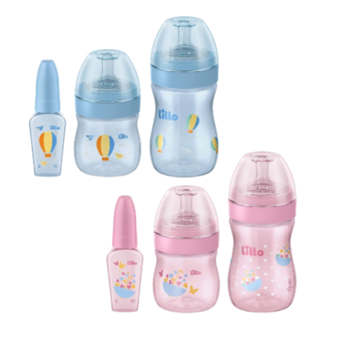 Kit Lillo Mamadeira Primeiros Passos 50/150/240ml Azul ou Rosa