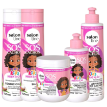 Kit Capilar Tratamento Sos Cachos Kids Infantil Salon Line