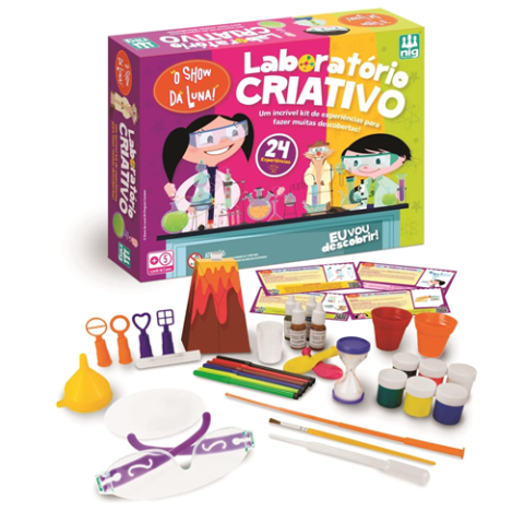 Laboratório Show da Luna Criativo com 24 Experimentos Super Divertidos