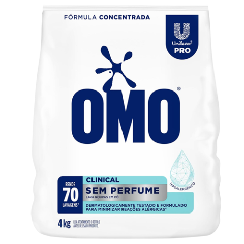 Lava Roupas Omo Lavanderia Profissional Clinical 4Kg